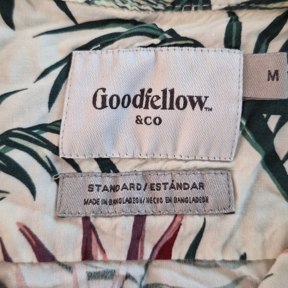 Goodfellow & Co Mens Tropical Bird of Paradise Button Down Shirt Size Medium - Picture 3 of 5